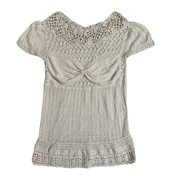 BCBGMAXAZRIA Runway Silk Blend Crochet Lace Top Size Small - Picture 6 of 16